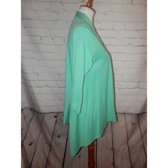 Elliot Lauren Knit Jacket Open Front Green Small - Picture 2 of 4